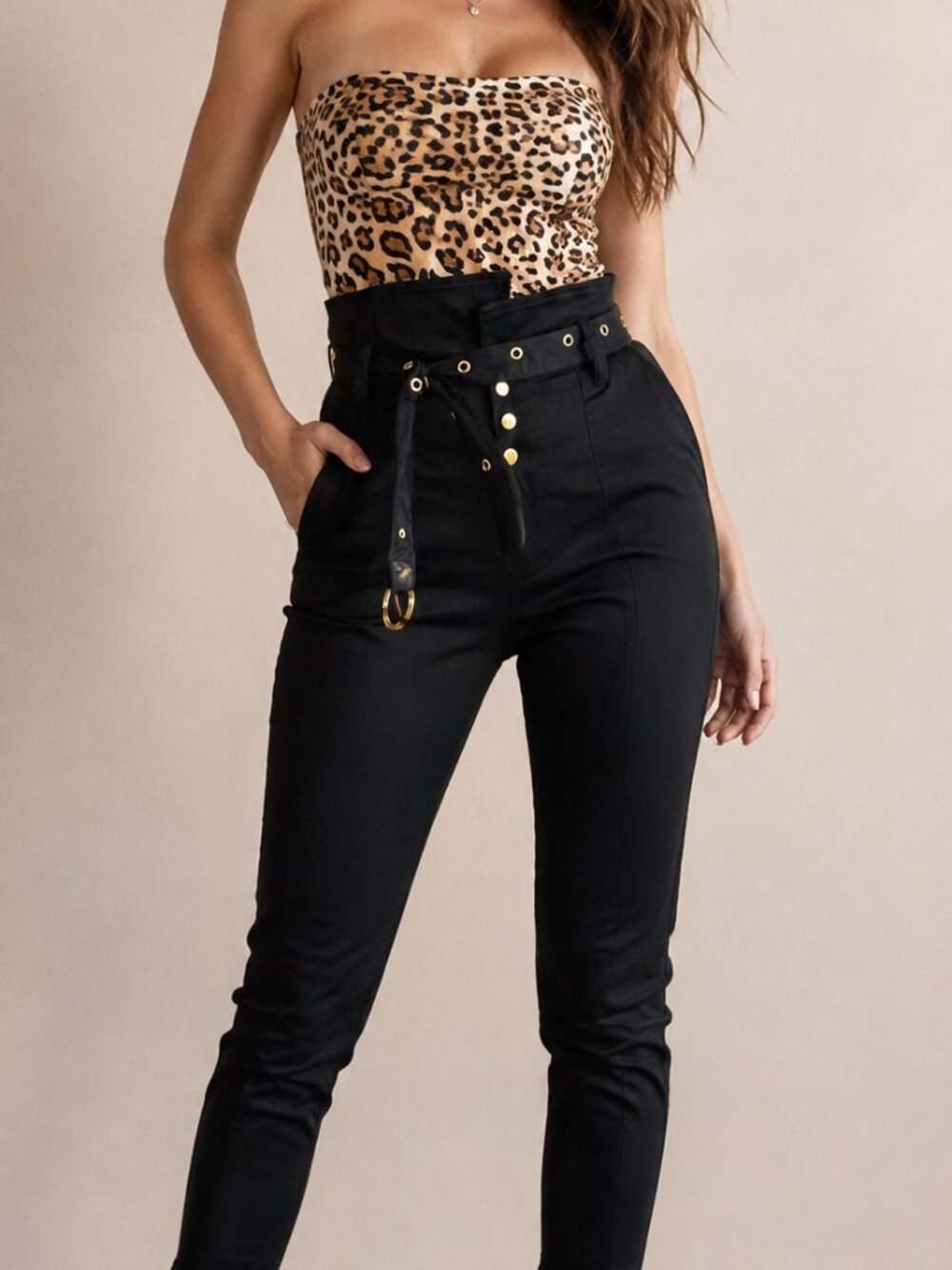 New Marissa Webb Black  Gia Twill High Rise Belted Pants